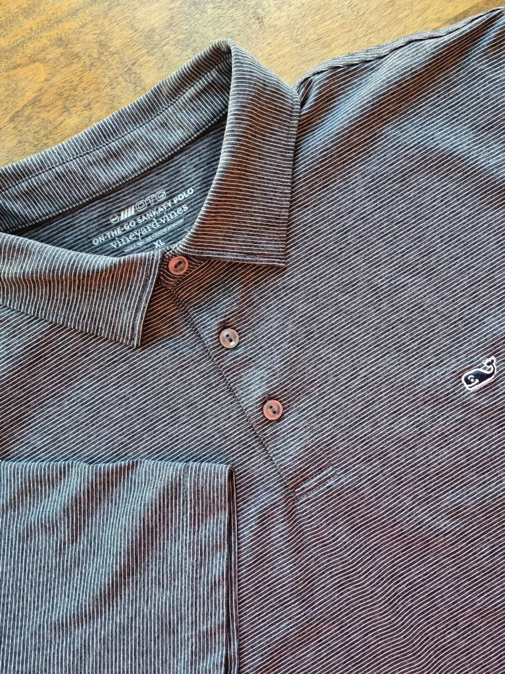 Vineyard Vines XL Sankaty Polo Shirt Mens Golf OTG Black/White Short Sleeve